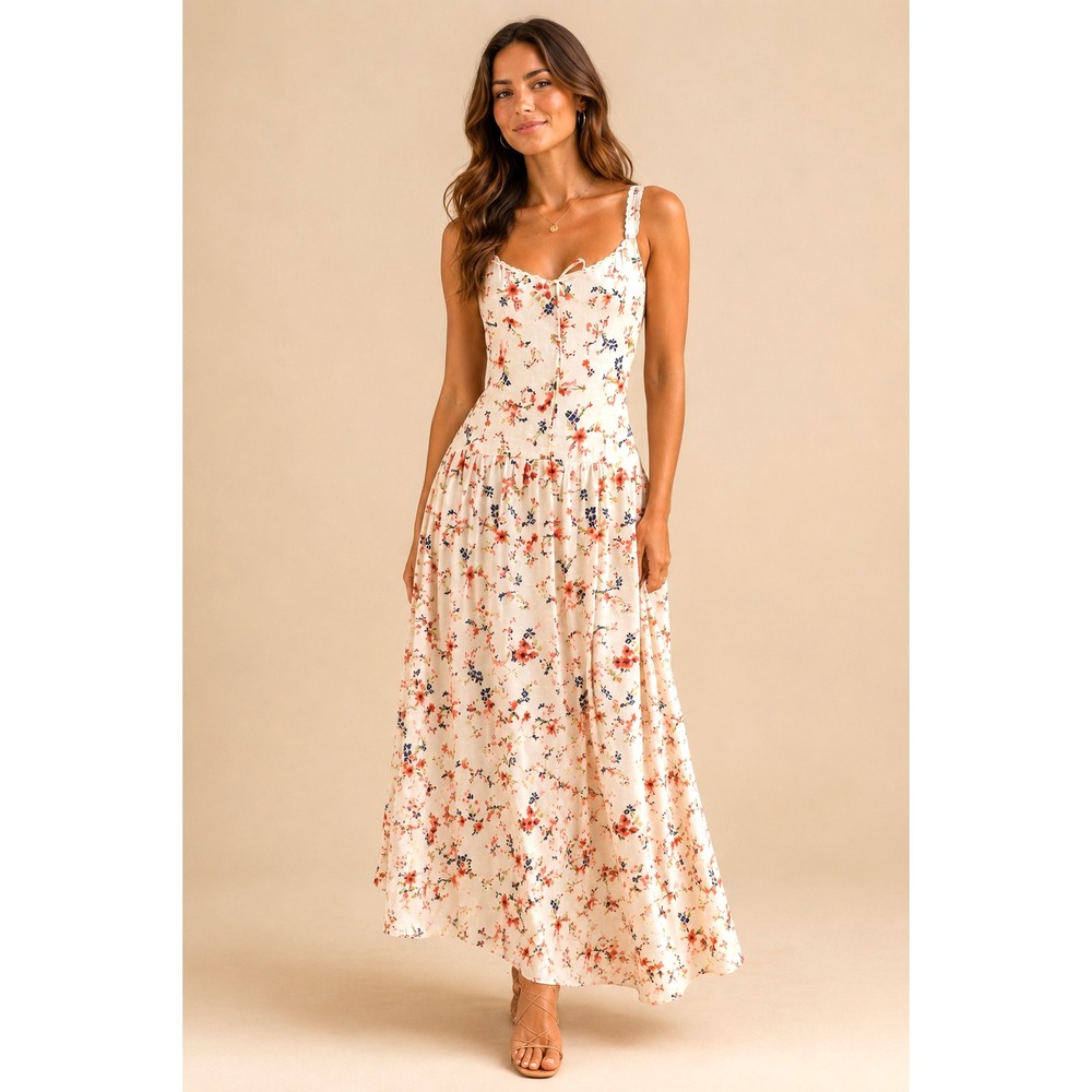 Caroline Constas Floral Maxi Dress – Women's Sz M – NWT | Resort Vacation Linen